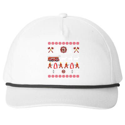 Firefighter Ugly Christmas Fireman Fire Department Snapback Five-Panel Rope Hat