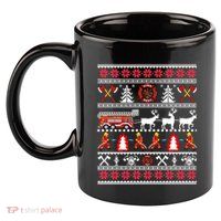 Firefighter Ugly Christmas Fireman Fire Department 11oz C Handle Ceramic Mug