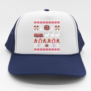 Firefighter Ugly Christmas Fireman Fire Department Trucker Hat