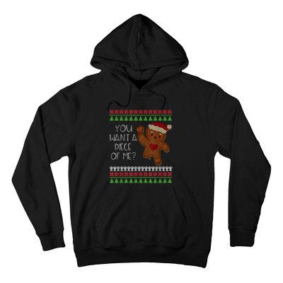 Funny Ugly Christmas Gingerbread Man You Want A Piece Of Me Hoodie