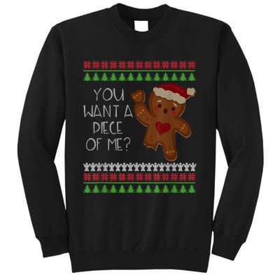 Funny Ugly Christmas Gingerbread Man You Want A Piece Of Me Sweatshirt