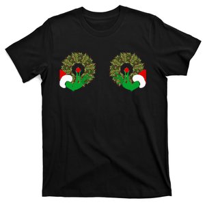 Funny Ugly Christmas Matching Couple Chest Design T-Shirt