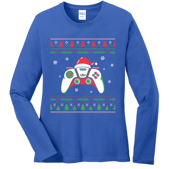 Family Ugly Christmas Santa Hat Video Computer Games Cute Gift Ladies Long Sleeve Shirt