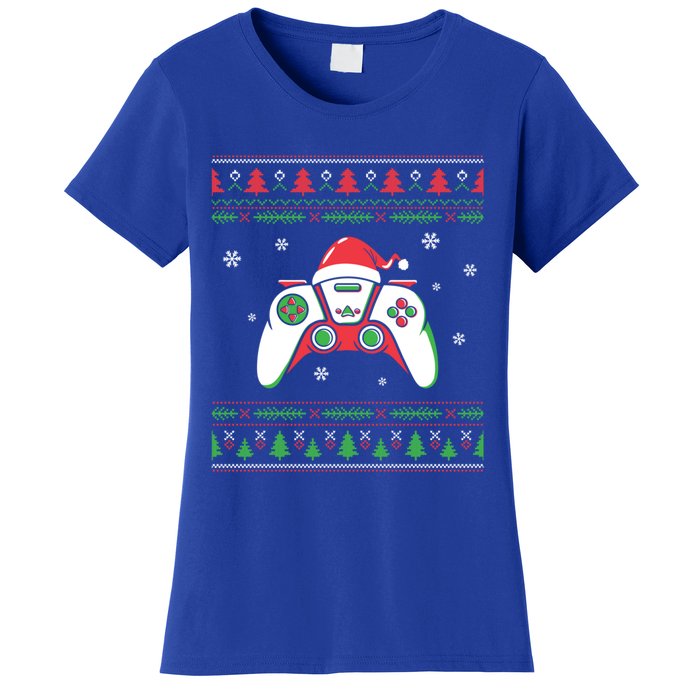 Family Ugly Christmas Santa Hat Video Computer Games Cute Gift Women's T-Shirt