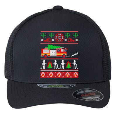 Firefighter Ugly Christmas Design for Firefighters or Flexfit Unipanel Trucker Cap