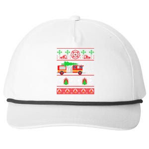 Firefighter Ugly Christmas Design for Firefighters or Snapback Five-Panel Rope Hat