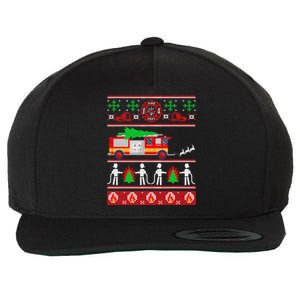 Firefighter Ugly Christmas Design for Firefighters or Wool Snapback Cap