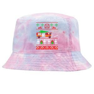 Firefighter Ugly Christmas Design for Firefighters or Tie-Dyed Bucket Hat