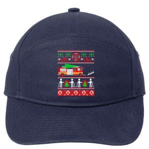 Firefighter Ugly Christmas Design for Firefighters or 7-Panel Snapback Hat