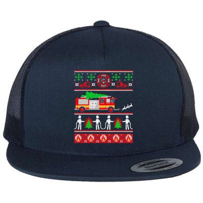 Firefighter Ugly Christmas Design for Firefighters or Flat Bill Trucker Hat