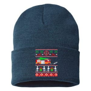 Firefighter Ugly Christmas Design for Firefighters or Sustainable Knit Beanie