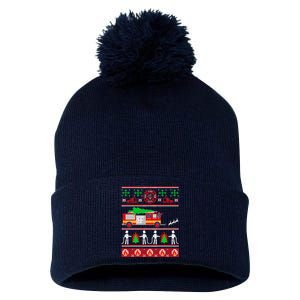 Firefighter Ugly Christmas Design for Firefighters or Pom Pom 12in Knit Beanie