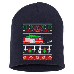 Firefighter Ugly Christmas Design for Firefighters or Short Acrylic Beanie