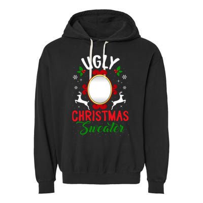 Funny Ugly Christmas Sweater With Mirror Gift Garment-Dyed Fleece Hoodie