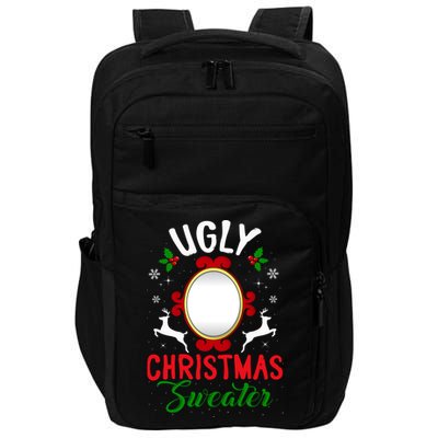 Funny Ugly Christmas Sweater With Mirror Gift Impact Tech Backpack
