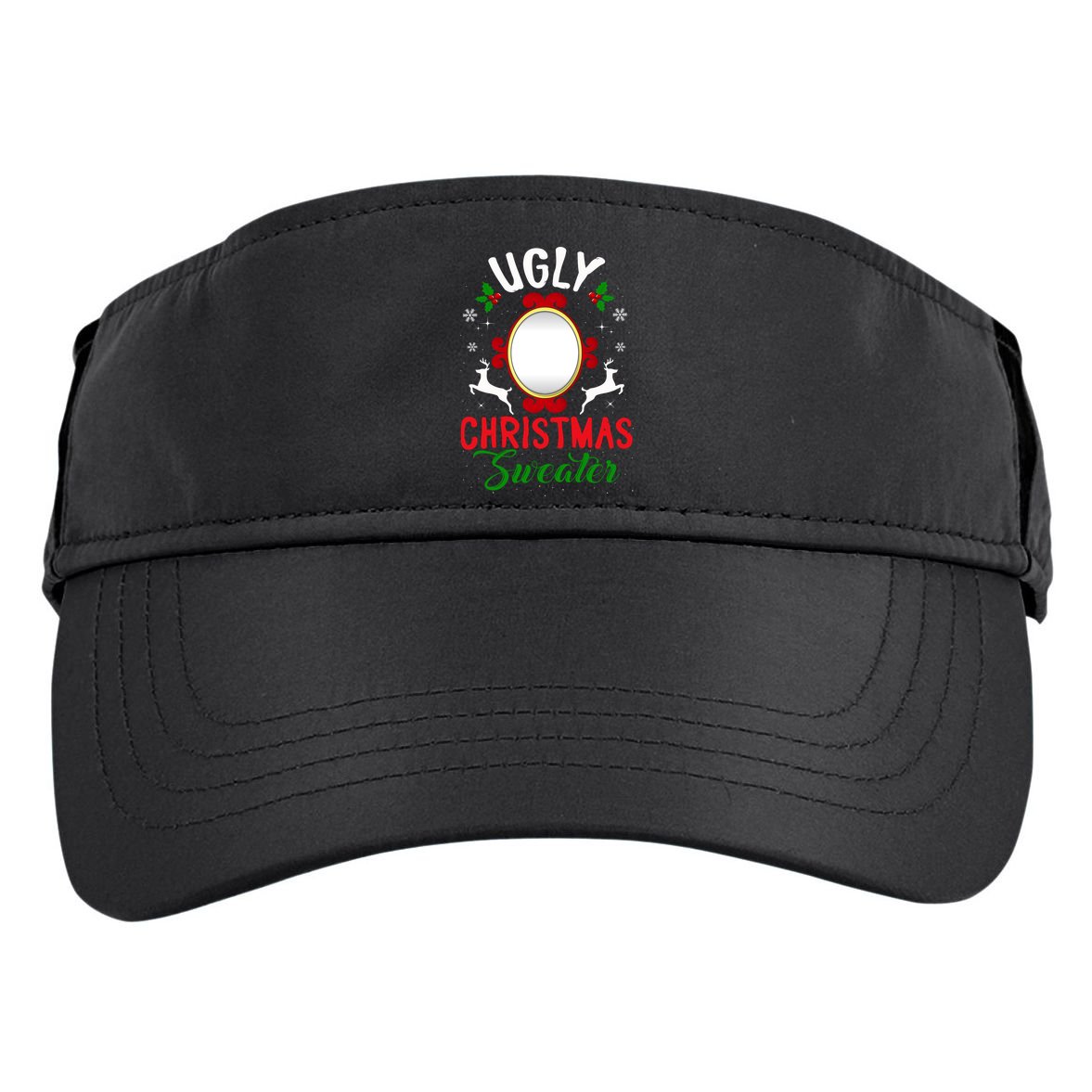 Funny Ugly Christmas Sweater With Mirror Gift Adult Drive Performance Visor