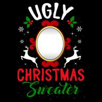 Funny Ugly Christmas Sweater With Mirror Gift Drawstring Bag