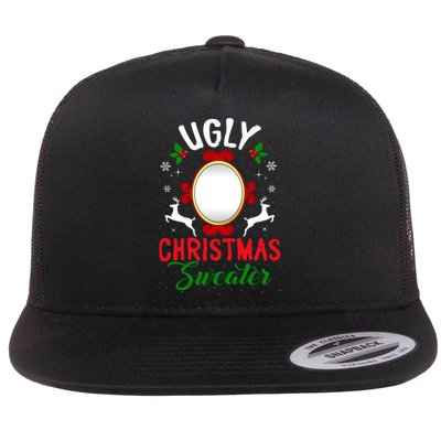 Funny Ugly Christmas Sweater With Mirror Gift Flatbill Hat