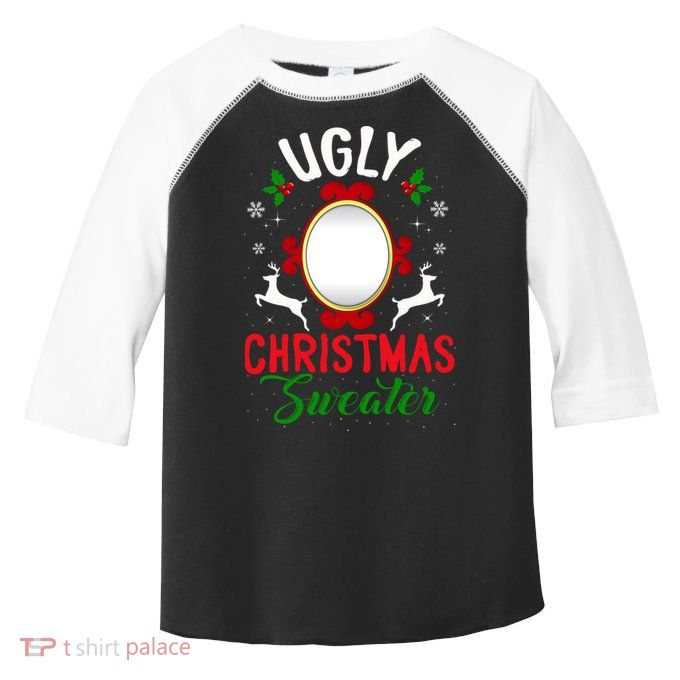 Funny Ugly Christmas Sweater With Mirror Gift Toddler Fine Jersey T-Shirt