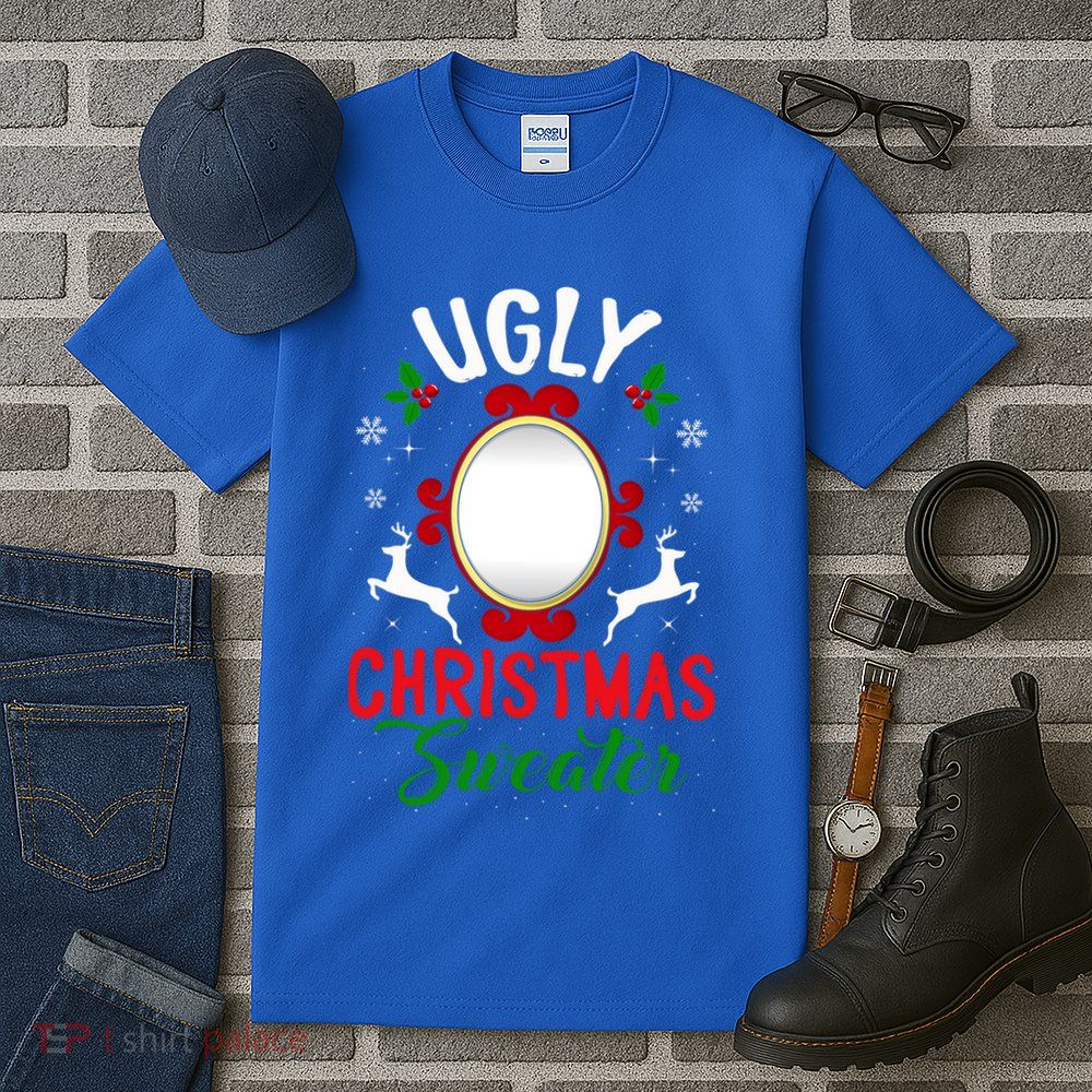 Funny Ugly Christmas Sweater With Mirror Gift Tall T-Shirt
