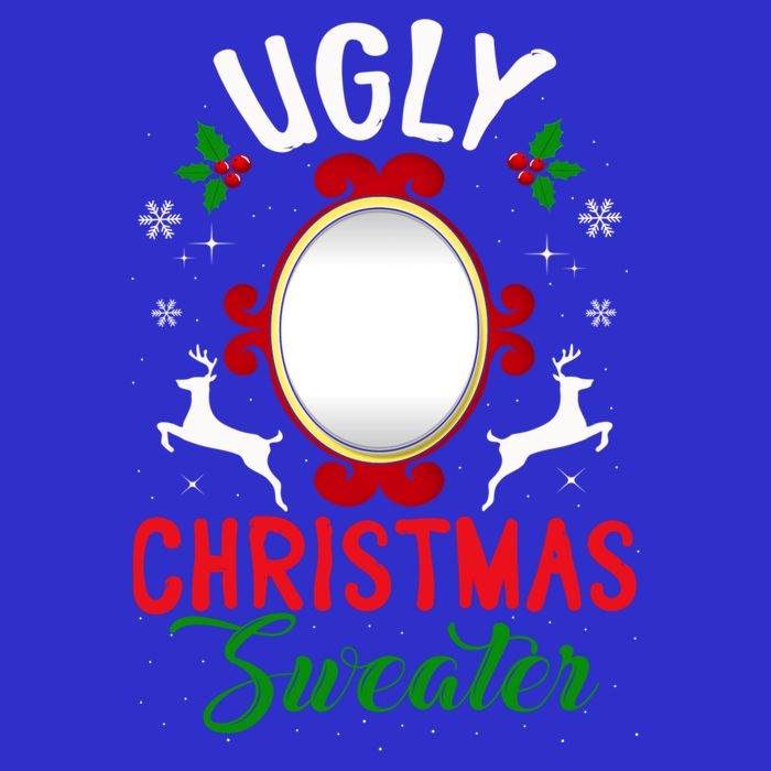Funny Ugly Christmas Sweater With Mirror Gift 16 in Basic Backpack