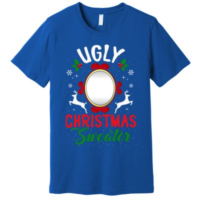 Funny Ugly Christmas Sweater With Mirror Gift Premium T-Shirt
