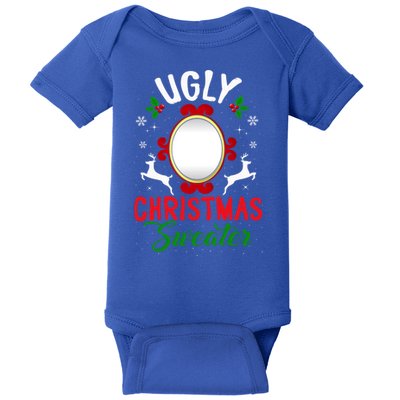 Funny Ugly Christmas Sweater With Mirror Gift Baby Bodysuit
