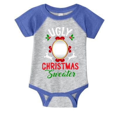 Funny Ugly Christmas Sweater With Mirror Gift Infant Baby Jersey Bodysuit