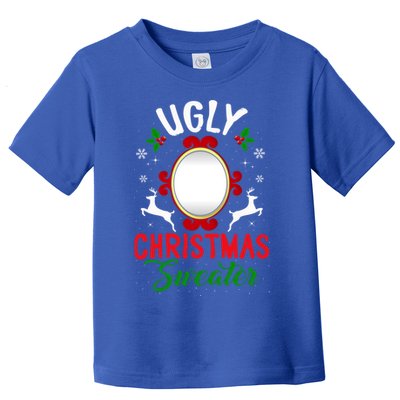 Funny Ugly Christmas Sweater With Mirror Gift Toddler T-Shirt
