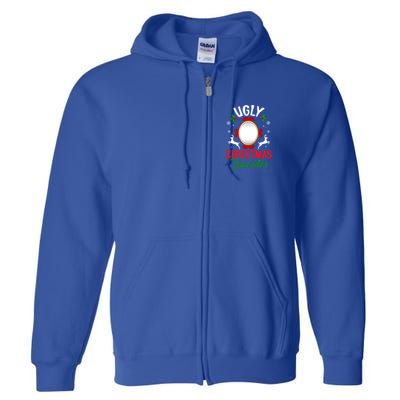 Funny Ugly Christmas Sweater With Mirror Gift Full Zip Hoodie