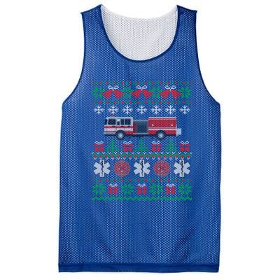 Firefighter Ugly Christmas Fire Truck Fire Novelty Party Gift Mesh Reversible Basketball Jersey Tank