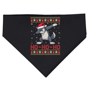 Funny Ugly Christmas Santa Hat Dabbing Wolf Ho Ho Ho USA-Made Doggie Bandana