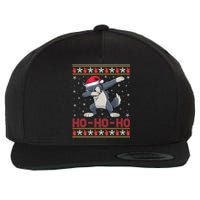 Funny Ugly Christmas Santa Hat Dabbing Wolf Ho Ho Ho Wool Snapback Cap