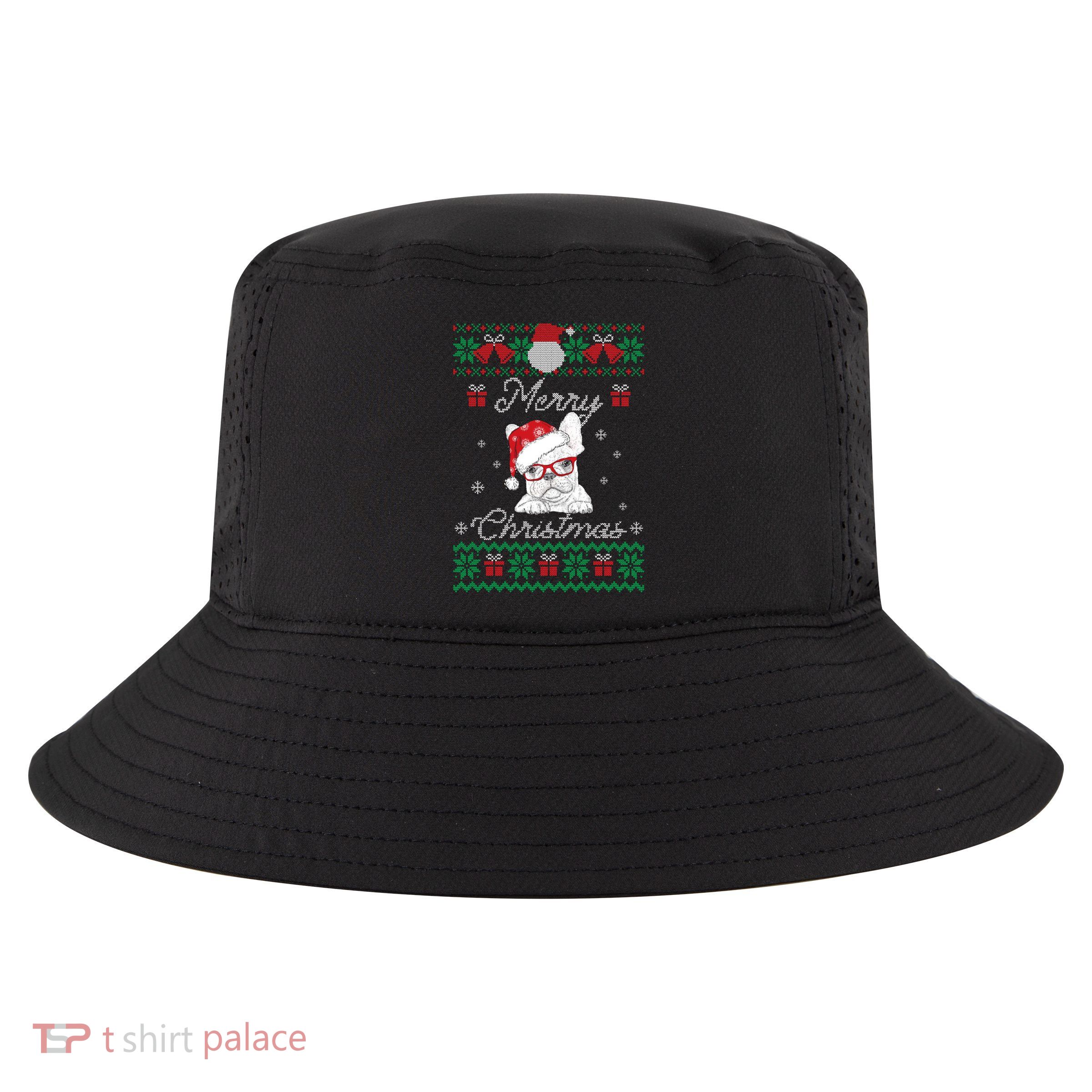 Frenchie Ugly Christmas Sweater Funny Gift French Bulldog Lovers Gift Cool Comfort Performance Bucket Hat
