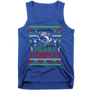 Fishing Ugly Christmas Bass Fish Merry Fishmas Funny Gift Tank Top