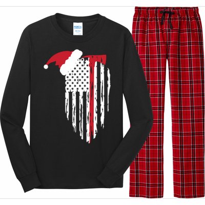 Firefighter Ugly Christmas Fireman Holiday Long Sleeve Pajama Set