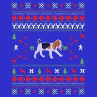 Funny Ugly Christmas Beagle Design Gift Stripe Pom Pom Beanie