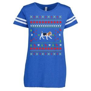 Funny Ugly Christmas Beagle Design Gift Enza Ladies Jersey Football T-Shirt