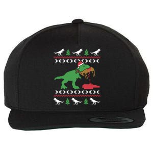 Funny Ugly Christmas Trex Reindeer Ugly Xmas Trex Funny Gift Wool Snapback Cap