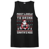 Funny Ugly Christmas Design Most Likely To Drink Santas Nog PosiCharge Competitor Tank