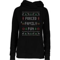 Funny Ugly Christmas Sweater Forced Family Fun Christmas Womens Funnel Neck Pullover Hood