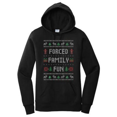 Funny Ugly Christmas Sweater Forced Family Fun Christmas Women's Pullover Hoodie