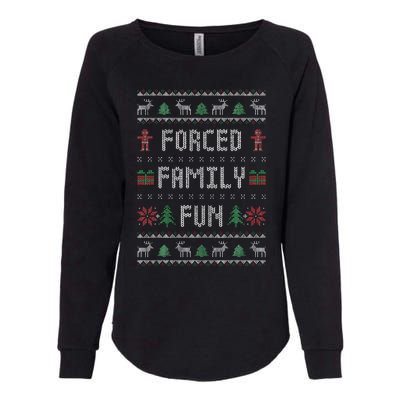 Funny Ugly Christmas Sweater Forced Family Fun Christmas Womens California Wash Sweatshirt