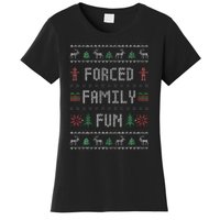 Funny Ugly Christmas Sweater Forced Family Fun Christmas Women's T-Shirt