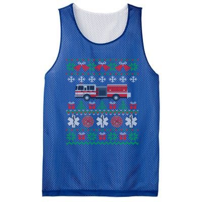 Firefighter Ugly Christmas Fire Truck Fire Novelty Party Funny Gift Mesh Reversible Basketball Jersey Tank