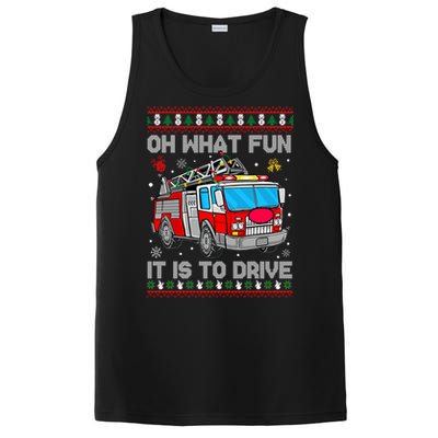 Firefighter Ugly Christmas Fire Fire Truck Party Gift PosiCharge Competitor Tank