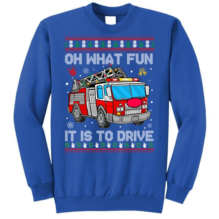 Firefighter Ugly Christmas Fire Fire Truck Party Gift Sweatshirt