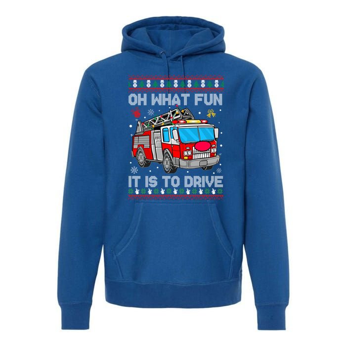 Firefighter Ugly Christmas Fire Fire Truck Party Gift Premium Hoodie