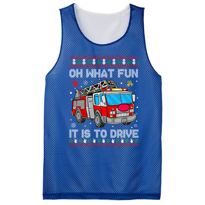 Firefighter Ugly Christmas Fire Fire Truck Party Gift Mesh Reversible Basketball Jersey Tank