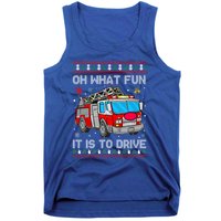 Firefighter Ugly Christmas Fire Fire Truck Party Gift Tank Top